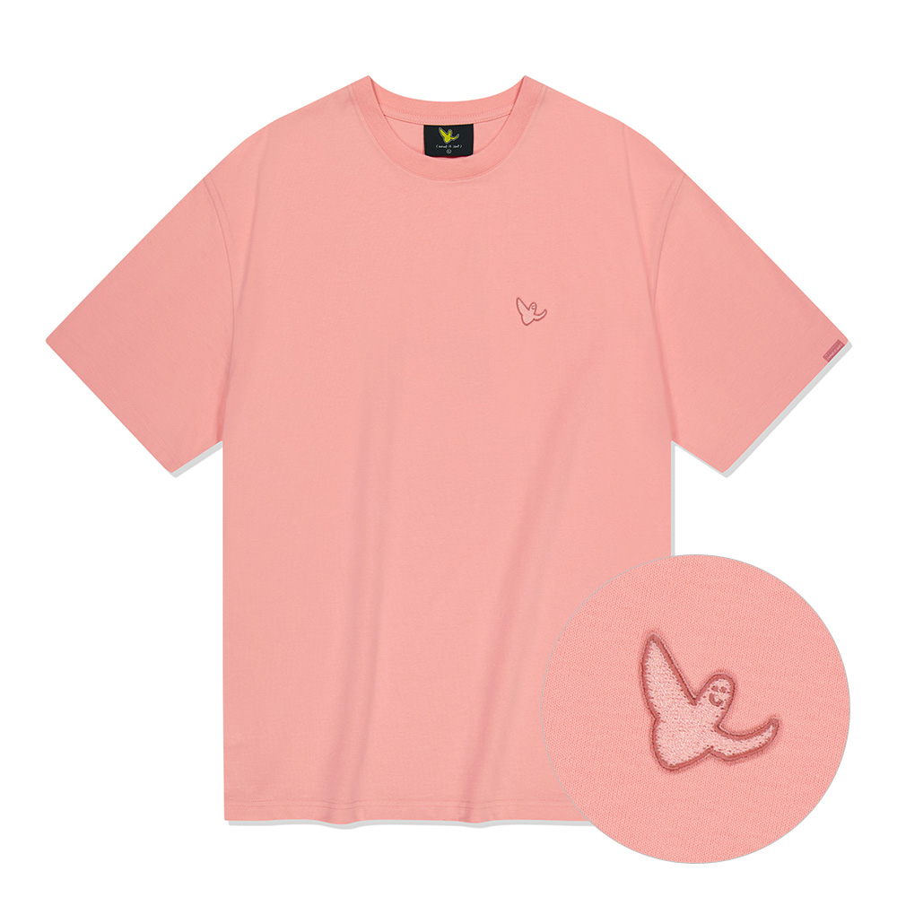 엔젤 와펜 반팔 티셔츠 라이트 핑크