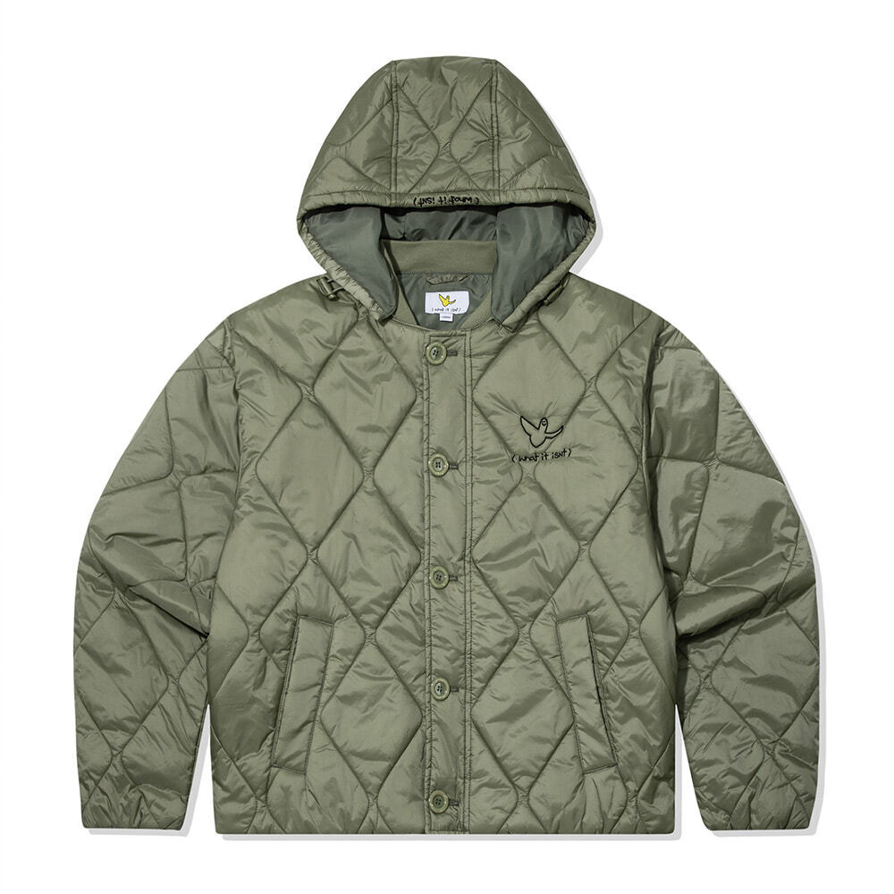 ANGEL QUILTED HOODED JACKET LIGHT KHAKI