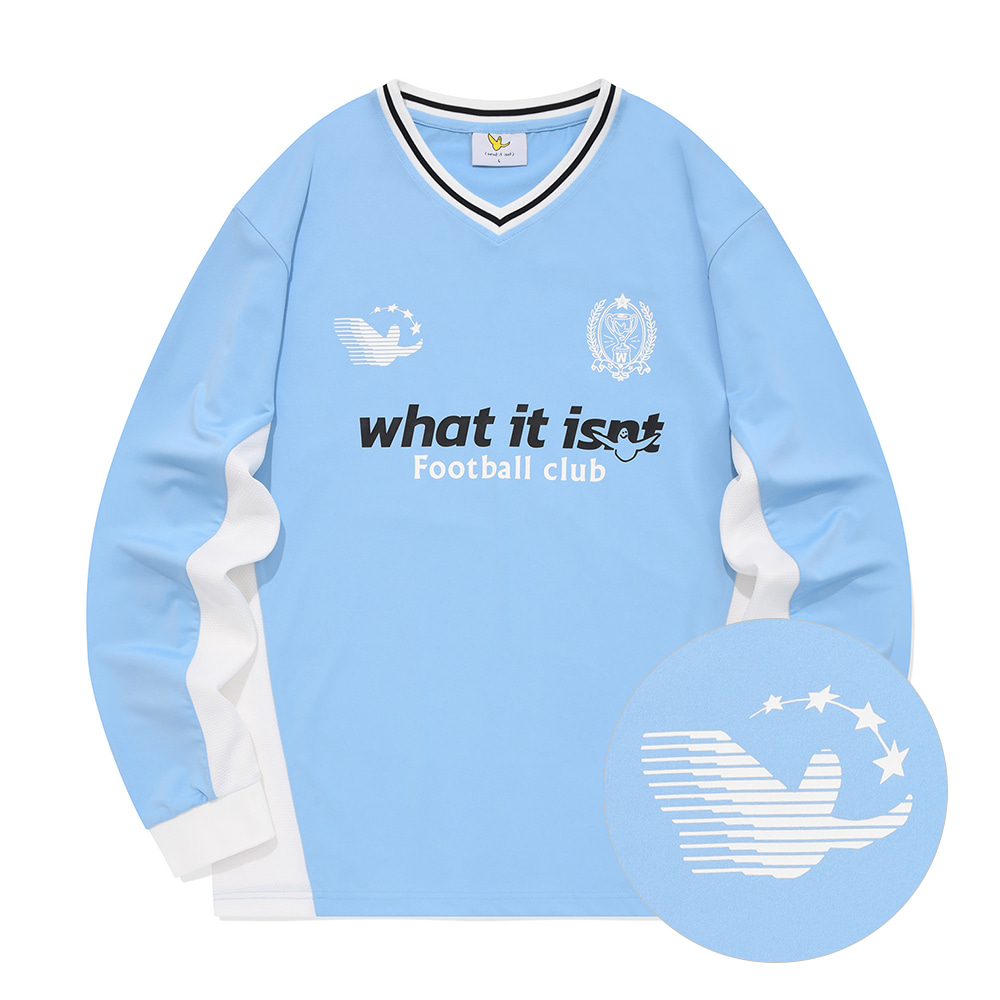 WT 풋볼 클럽 저지 티셔츠 스카이 블루
